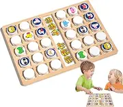 Chess Memory Game | Animal Flipping Matching Chess Board,Matching Wooden Educational Toy Puzzle Strategy Gathering Activity for Children