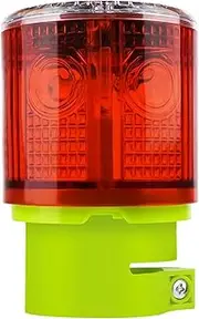 Aolyty LED Solar Strobe Security Lights, Warning Light, IP48 Waterproof Traffic Lamp, 360 Degree Super Bright Flashing Light for Construction Factory (Red)