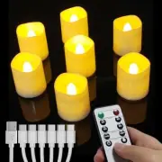 Rechargeable Tea Lights with Remote Timer, Battery Operated Warm White-6CD