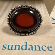 NWT Sundance Catalog Silver Large Stone “Duchess Garnet Ring” Size 7 $178