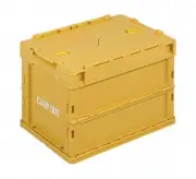 Campout Folding Container Basket with Locking Lid Capacity 20L Old Yellow UL