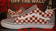 Vans Men's 9.5 Old Skool Checkerboard Frost Grey/Rhubarb VN0003Z6ICJ Checkered