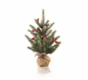 Napa Home Garden 2FT Glitter Cardinal Snow Pine Artificial Christmas Tree