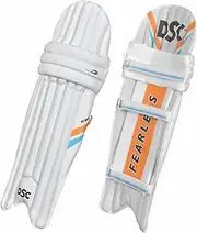 DSC Condor Atmos Cricket Batting Legguard | Color: White | Size: Mens, Right Hand | for Men & Boys | Material: PVC Facing | High Density Foam | Cotton Filled Knee Rolls
