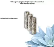 White Sage Smudge Sticks 6" Medium x 3pcs Sustainable Farmed Ethical Community