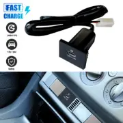 12V USB-C PD Port Fast Charger Socket Panel For Ford Focus MK2 2005-2009 Black