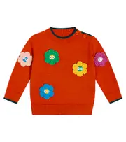 [Stella McCartney Kids] Stella McCartney Kids Baby floral-appliqué cotton sweater M 24 red