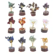 12 Mini Chakra Crystal Tree of Life Gemstone Tree Healing Gift Ornament Reiki