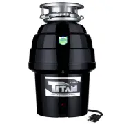 Titan 3/4 HP Deluxe Kitchen Garbage Disposal with Cord, Stopper, Splash Guard