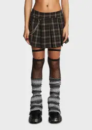 [Minga] Cheer Plaid Mini Skirt