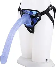 HGDTYRI Strap On Dildo 41cm Extra Long Silicone Strap-On Penis Removable Dildos with Strong Suction Cup 3 O-Rings Anal Dildo Sex Toys for Women Couples(D Blue)
