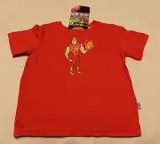 Gold Coast Suns AFL Boys Mascot Red Short Sleeve Printed T Shirt Size 00 New