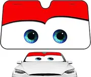 Cartoon Car Visor, Car Front Windshield Sun Shade Visor, Car Front Window Sunshade With Cartoon Eyes, Foldable Windscreen Sunshades Keep Car Cool