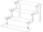 3 Step Clear Acrylic Riser Display Shelf for Amiibo Funko POP Figures, 3-Tier Acrylic Display for Decoration and Organizer, Small(9x6 inch)