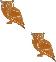 OFFSCH 2 Pcs Iron Owl Garden Stump Inserting Decor Garden Animal Ornament Owl Garden Stake Garden Owl Silhouette Garden Silhouette Stakes Owl Stake Lifelike Owl Garden Supply Wrought Iron