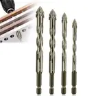 5pcs Four-Flute Eccentric Drill Bit Serrated Glass Tile Punching Bit Slab