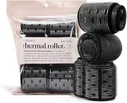 Kitsch Ceramic Hair Rollers, Self Grip Thermal Hair Rollers, Hair Curlers, 8 Pcs (Black)