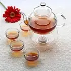 1 Set of Gongfu Chinese Ceremony Tea Set - 6 Glass cups with Infuser and