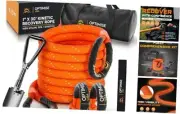 1" x30ft Kinetic Recovery Rope (48,500lbs) – Heavy Duty Recovery Kit Orange