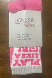 DANSKIN NOW 3 PACK OF SOCKS GIRL'S NEW Size SMALL (6-10.5) PLAY LIKE A GIRL