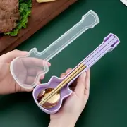 1 Set Cutlery Set Rust-proof Wide Application Lunch Cutlery Spoon Chopsticks Set