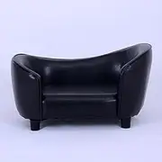 AIDISENA Dog Bed/Dog Sofa and Chair with Luxury PU Leather Pet Sofa Bed/Wooden Frame Cat Bed/Dog Medium Dog Rest Using -Medium Black