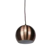 Ines Modern Spherical Cord Drop Metal Pendant Light Lamp - Brown.
