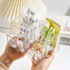 Transparent Storage Box Three Grid Pen Container Student Gift