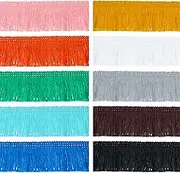Syhood 30 Yards 25 mm Wide Cotton Fringe Tassel Trim, Lace Ribbon Fringe Trim Lace for Sewing Crafts Clothing, Curtains(Colorful)