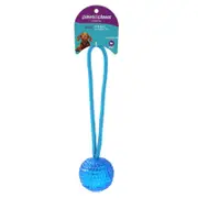 Paws & Claws Tpr Ball & Rope Toy 25cm Assorted