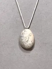 Handmade Natural Long Stone Necklace - Pretty White Agate