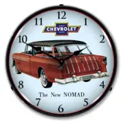 1955 Chevy Nomad, Lighted Backlit LED Wall Clock GM Licensed Free Shipping
