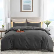 LINENOVA 3 Pieces Fully Reversible Soft Bedding Quilt Cover Set (Single/Double/Queen/King/Super King)