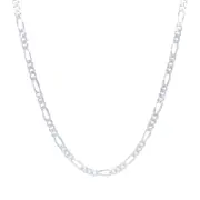 Sterling Silver Figaro Chain Necklace 55cm