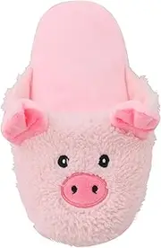 DAFORERAL Dog Snuffle Toy, Plush Slipper Shaped Crinkle Toy with Hidden Treat Pocket and Squeaker for Cats and Small Dogs Chewing Play (Pig)