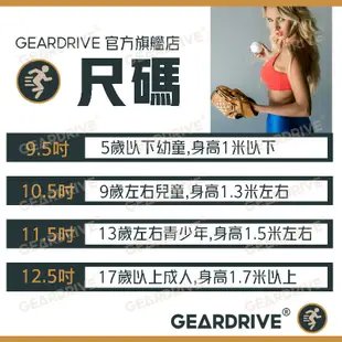 GEARDRIVE 棒球手套 內野投手棒球手套 兒童少年成人棒球手套 PVC加厚棒球手套 壘球手套