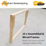 10 x ASSEMBLED & WIRED FULL DEPTH BEE FRAMES DEEP BEEHIVE FRAME BEE HIVE NZ PINE