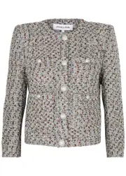 Veronica Beard Ferazia Metallic Tweed Jacket - Silver - 10 (UK14 / L) 10 (UK14 / L)