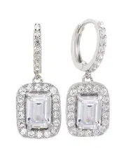 Suzy Levian Silver CZ Dangle Earring