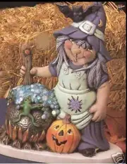 Ceramic Bisque~~~Ready to Paint~~~ Witch/ Cauldron "Lights" Electric incl.