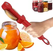Diameleo Multifunctional Retractable Bottle Opener, Seinohome Jar Opener, Adjustable Multifunctional Stainless Steel Can Opener, Bottle Opener for Seniors, For Weak Hands, Senior Arthritis (Red)