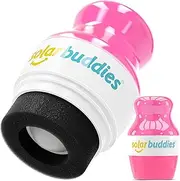 Single Solar Buddies Refillable Roll On Sponge Applicator For Kids, Adults, Families, Travel Size Holds 100ml Travel Friendly for Sunscreen, Suncream and Lotions (full Pink)