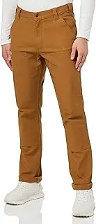 [CARHARTT] Men's Straight Fit Stretch Duck Double Front Work Utility Trousers, Black, W38/L32, Swharz, 33W x 34L