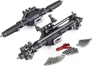 1/10 Front and Rear Axle Set for SCX10 II 90046 90047 1/10 RC Rigs Rock Crawler Upgrade Parts CNC Aluminum Gypsophila-Shaped Fr&on&t Rear Straight Axle Front&Rear Bridge Axle Set(Gray)