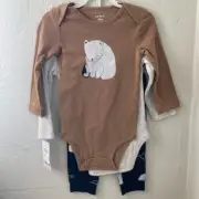 Carter’s NWT 3-Piece Polar Bear Penguin Long Sleeve w/ Pants Two Set 18 Months