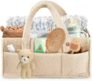 Baby Nappy Caddy Organiser, Large Diaper Caddy Organizer for Wipes and Diapers,