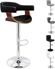 [ALFORDSON] Bar Stool Adjustable Kitchen Barstool Joan Swivel Counter Dining Chair in 61-82cm Seat Height with Anti-Slip Floor Protector for Home Bar Countertop Dining Room (Black)