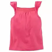 Carter's Girls Flutter Sleeve, Lace Trim Tank Top; Pink (3 Months)