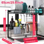 Kitchen Stainless Steel Sink Rack Dish Drainer Plate Bowl Holder Storage #1