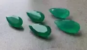 AAA+ Natural Green Onyx Faceted Pear Shape Loose Gemstone